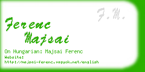 ferenc majsai business card